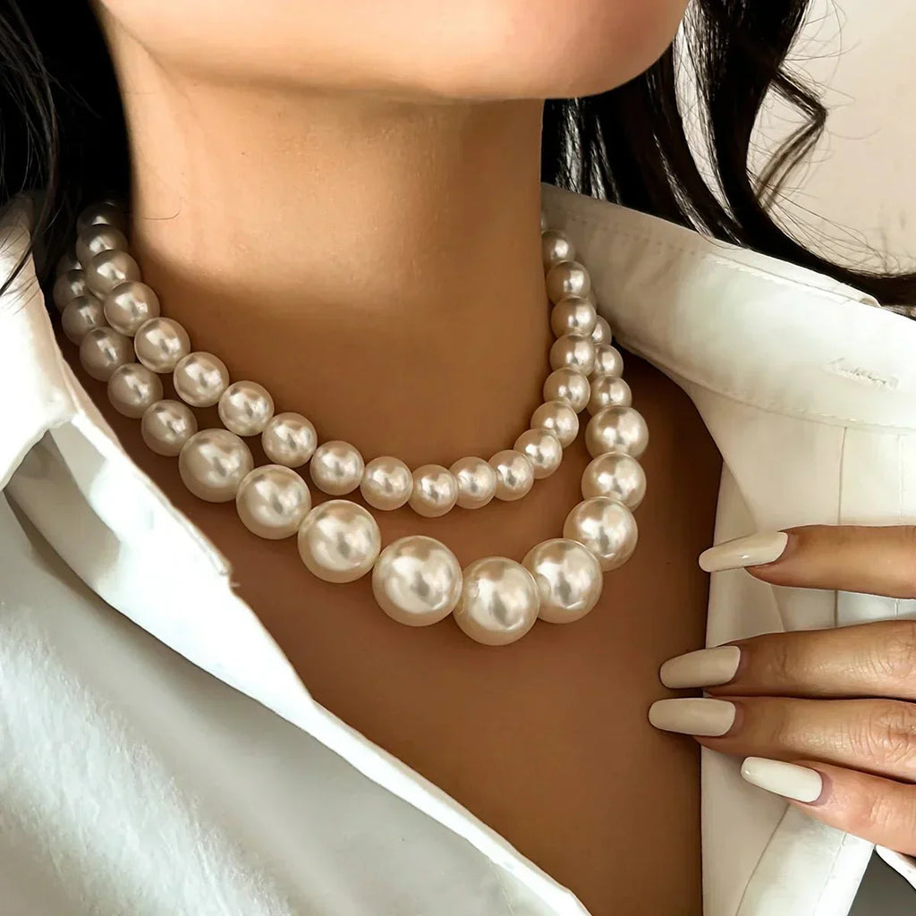 GR | Embellished Double Layer Necklace Set for Women
