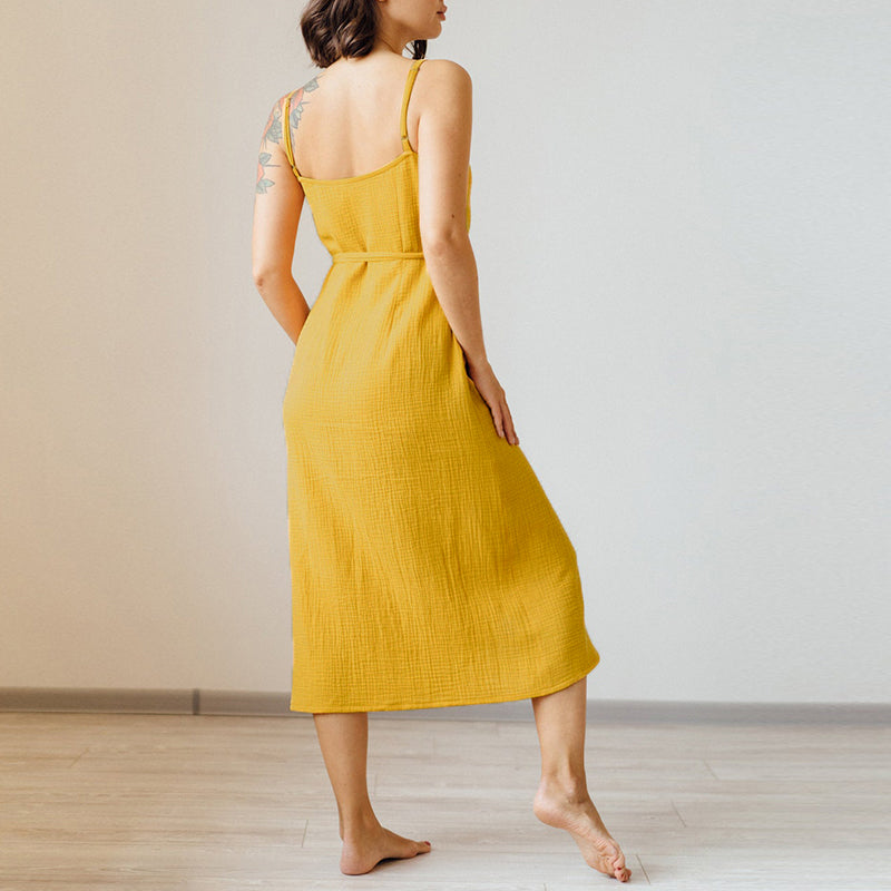 GR | Stylish V-neck sleeveless dress for women