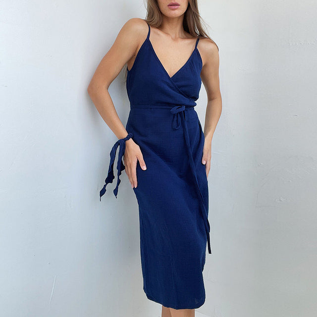 GR | Stylish V-neck sleeveless dress for women