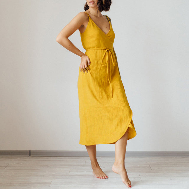 GR | Stylish V-neck sleeveless dress for women