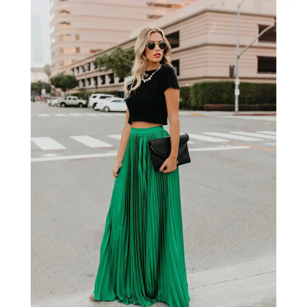GR | Pleated Maxi Skirt for Women