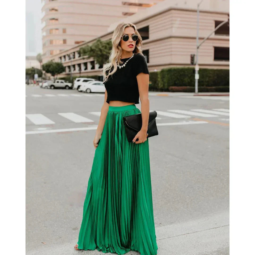 GR | Pleated Maxi Skirt for Women