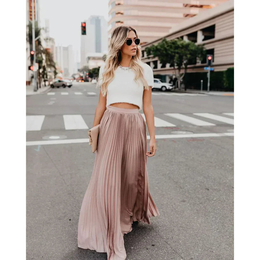 GR | Pleated Maxi Skirt for Women