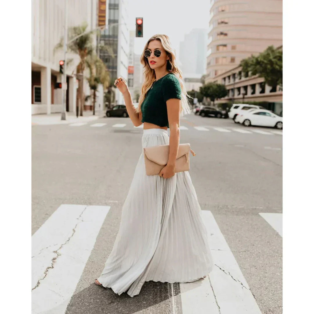 GR | Pleated Maxi Skirt for Women