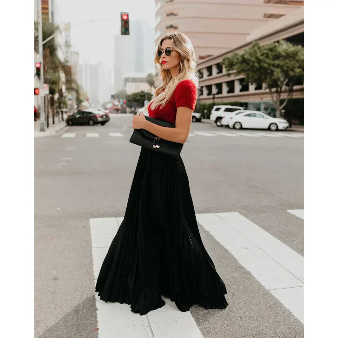 GR | Pleated Maxi Skirt for Women