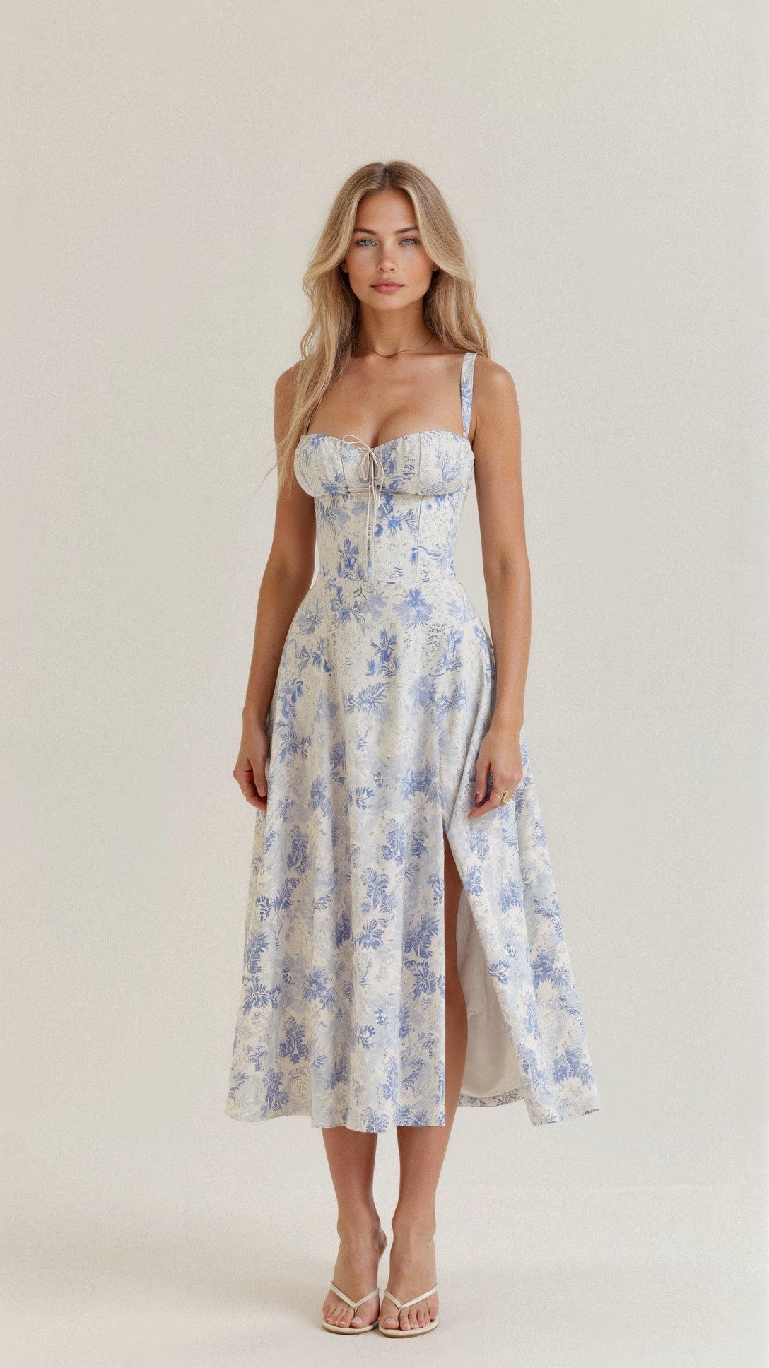 GR | Sommerliches Midi Kleid Mit Trägern & Schlitz Luftig, Elegant & Perfekt Für Warme Tage