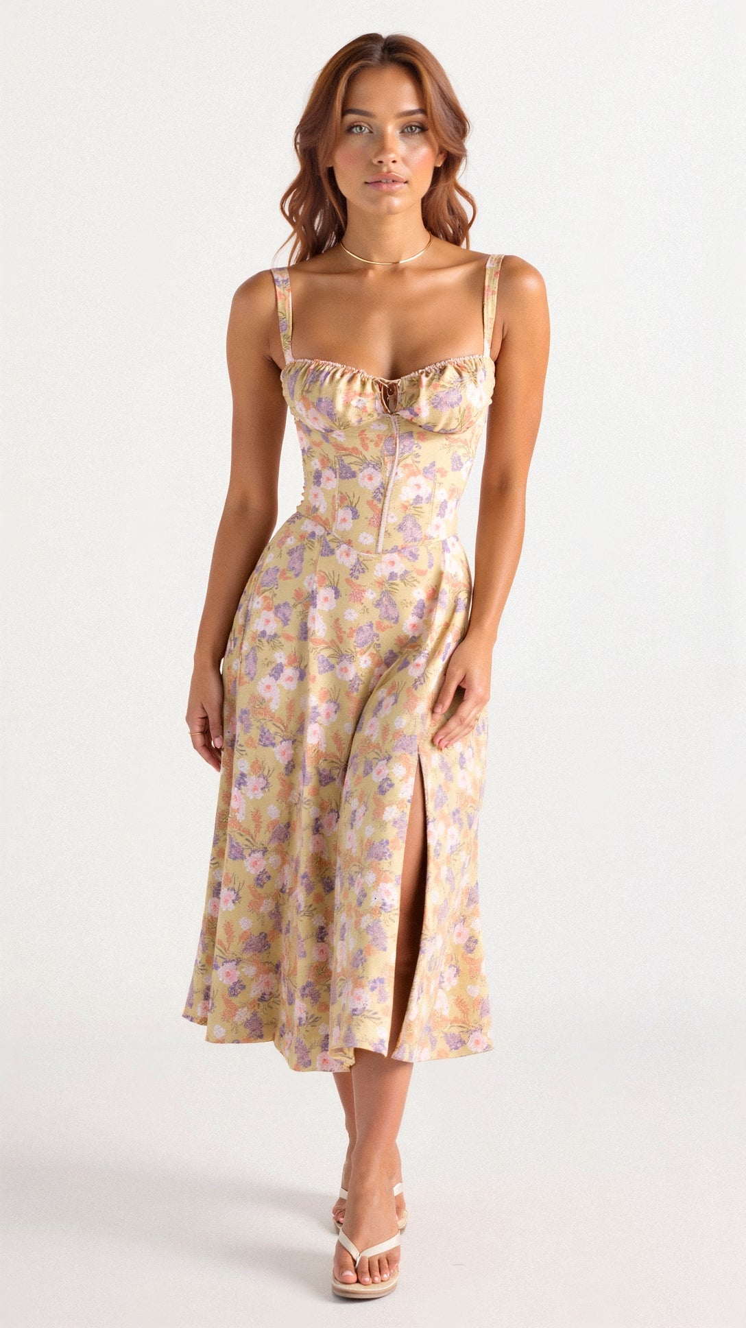 GR | Sommerliches Midi Kleid Mit Trägern & Schlitz Luftig, Elegant & Perfekt Für Warme Tage