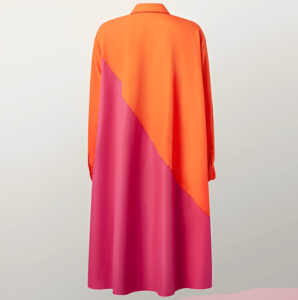 Hemdblusenkleid mit Umlegekragen & Dreiviertelärmel
