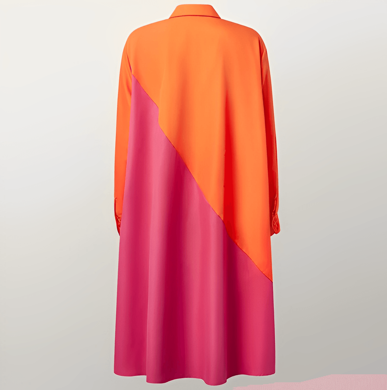 Hemdblusenkleid mit Umlegekragen & Dreiviertelärmel