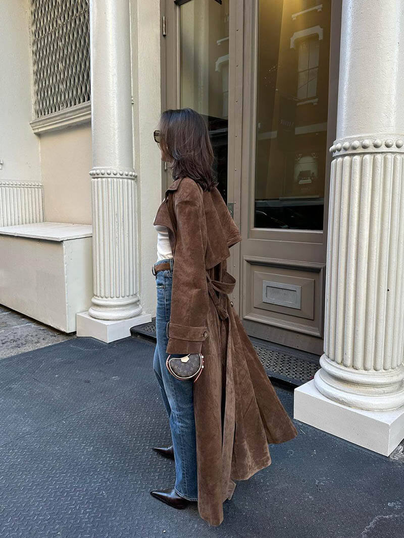 GR | Vegan suede trench coat
