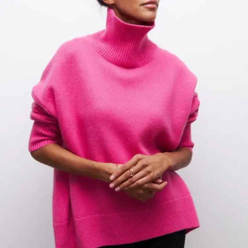 GR | Warm roll-neck sweater in a simple design for women