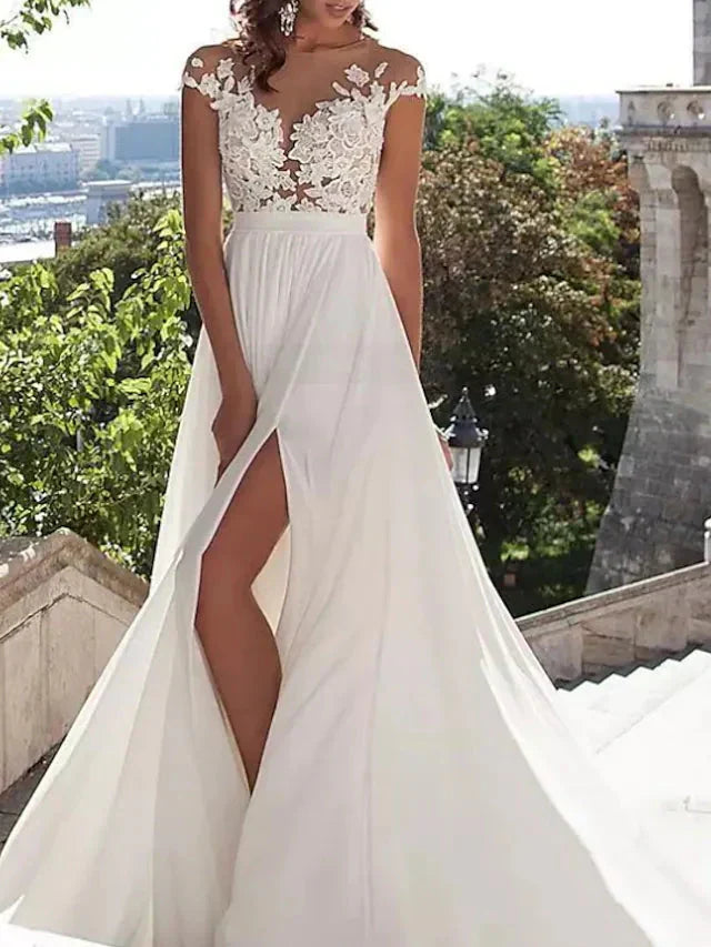 GR | Spitzen-Spalt-Abendkleid