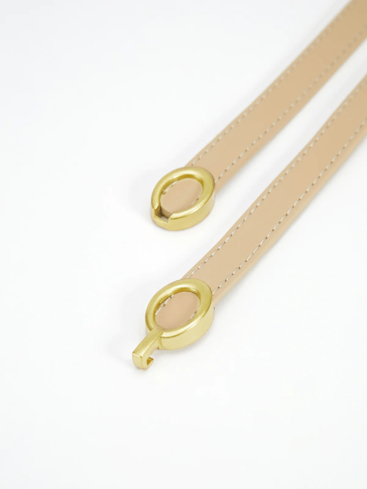 GR | Elegant women's belt, narrow leather belt with ring closure