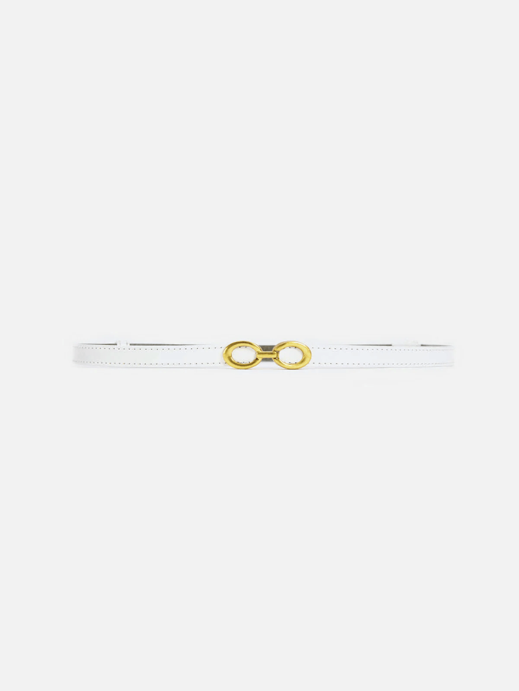 GR | Elegant women's belt, narrow leather belt with ring closure