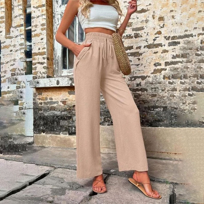 GR | Colorful, airy summer trousers for women with wide legs