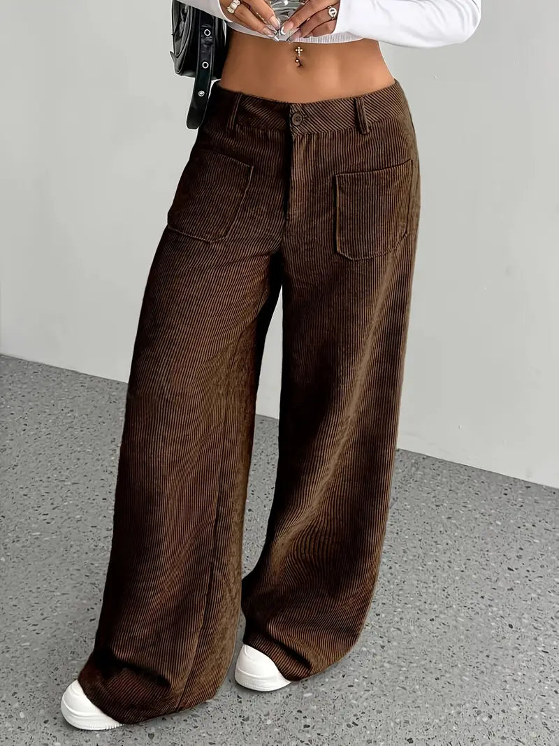GR | Cordhose Mit Weitem Bein Für Frauen