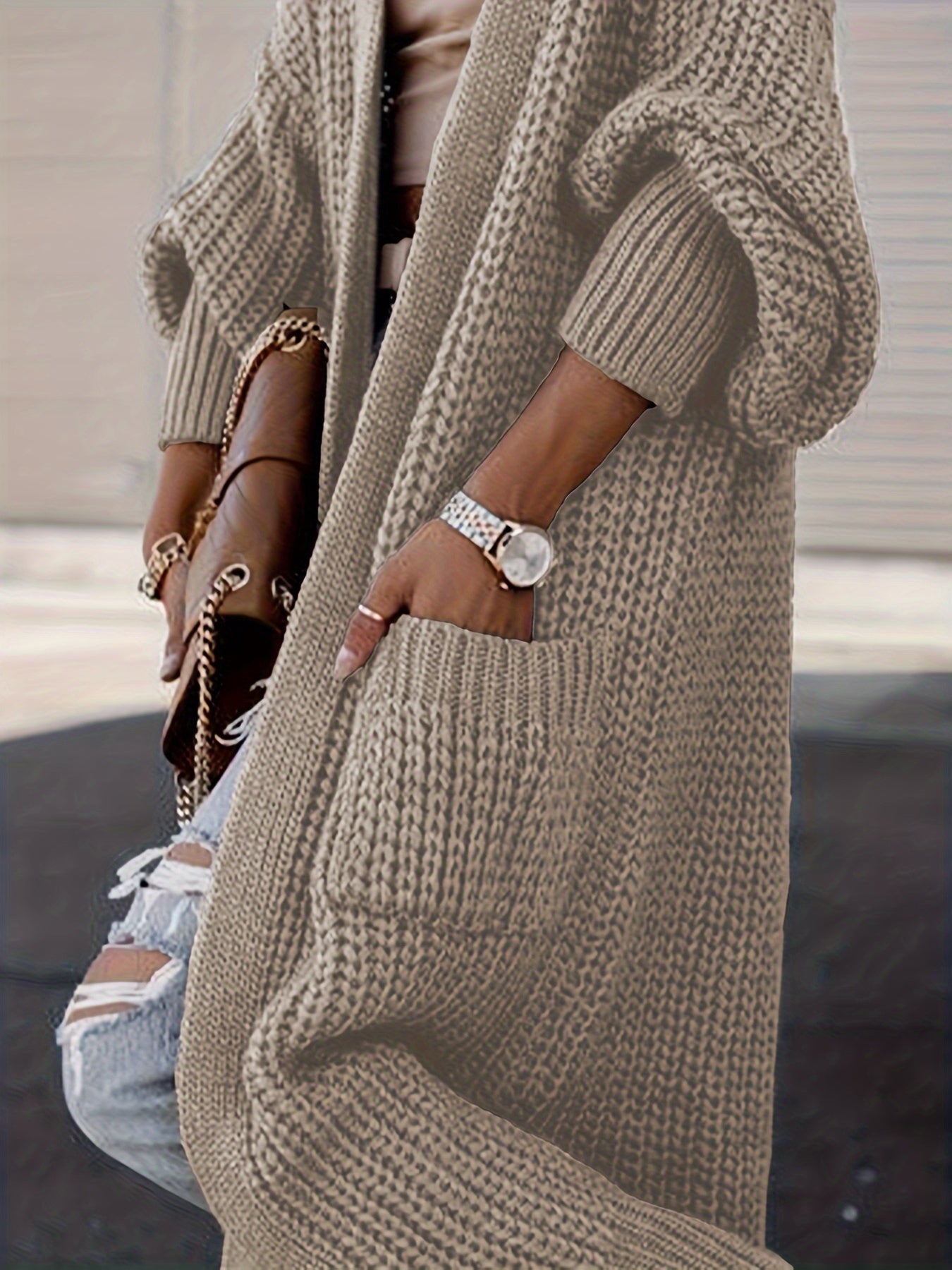 GR Wool Knit Cardigan with Pockets for Women | Perfect for Everyday Wear