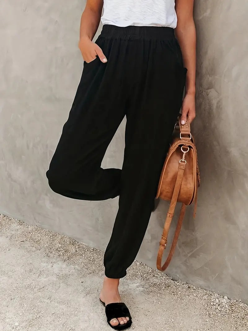 GR - High-waisted long trousers