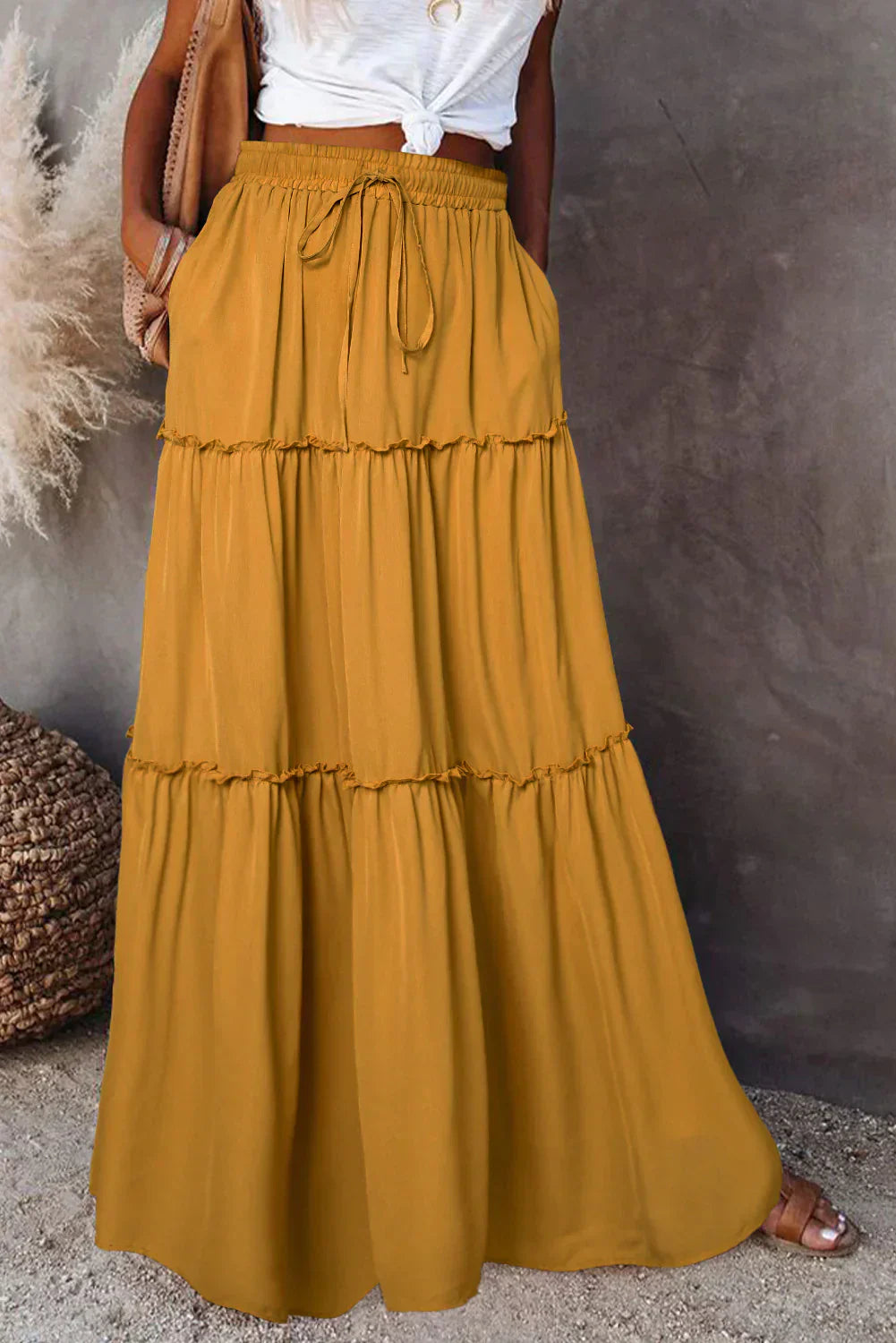 GR | Hoch-taillierter Rock im Boho-Stil