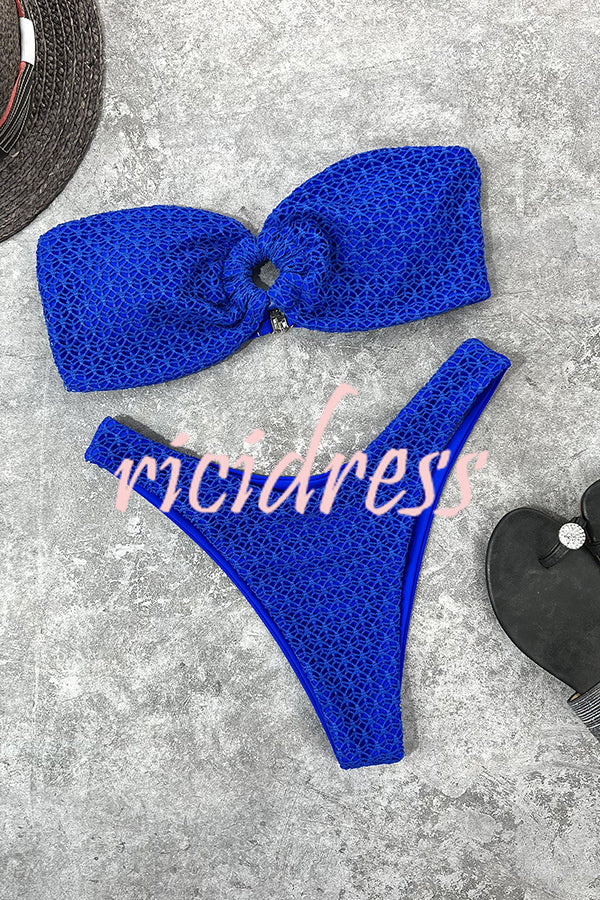 GR bandeau bikini with a ring neckline