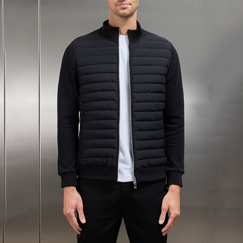 GR | Lightweight stand-up collar cardigan, lined casual jacket with zipper, for spring & autumn