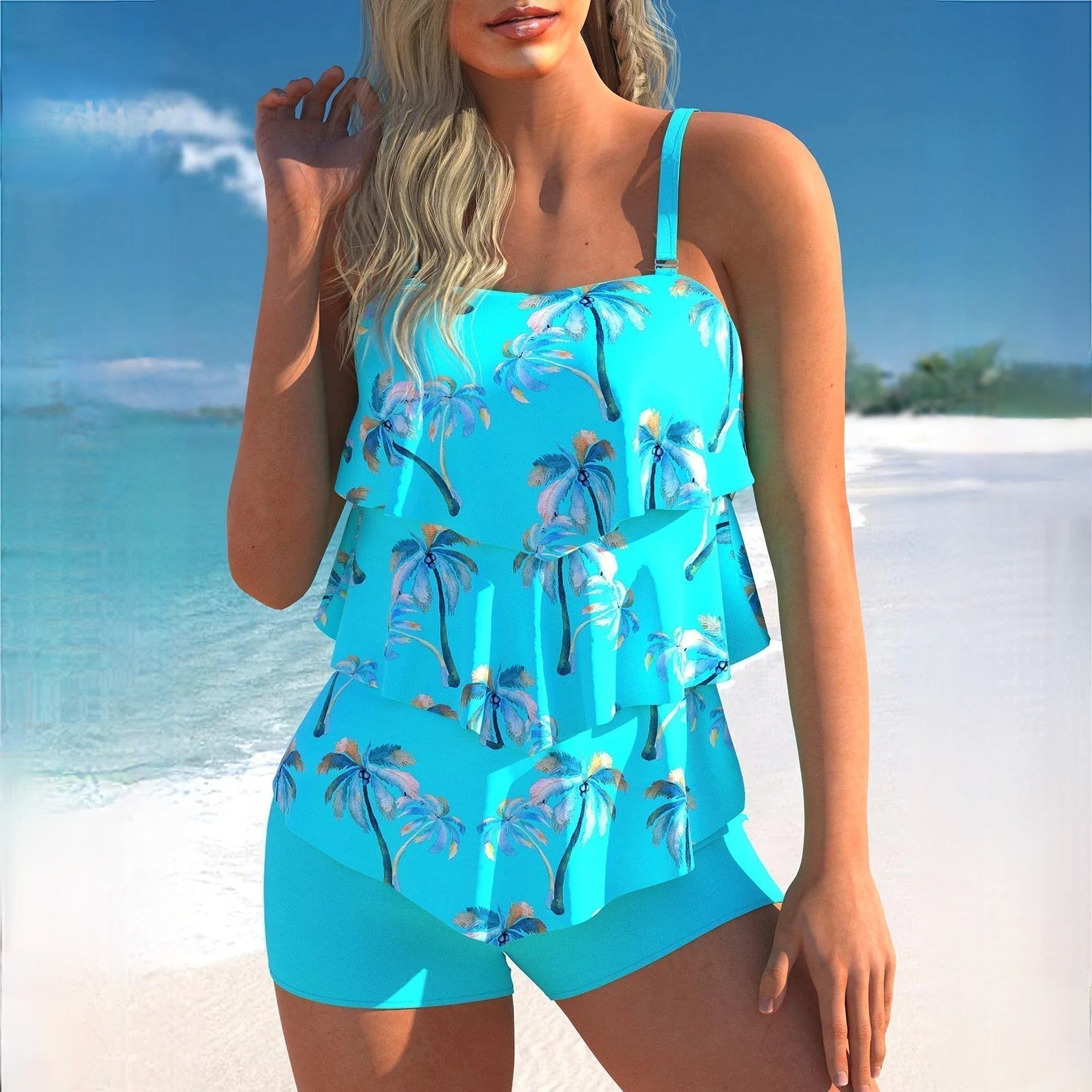 GR | Stylish Blue Tankini
