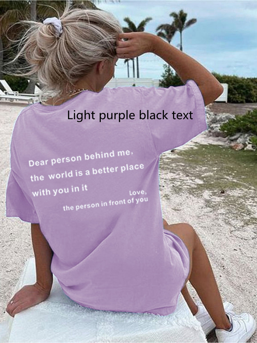 GR | Damen T-Shirt Mit Rundhalsausschnitt Und Slogan