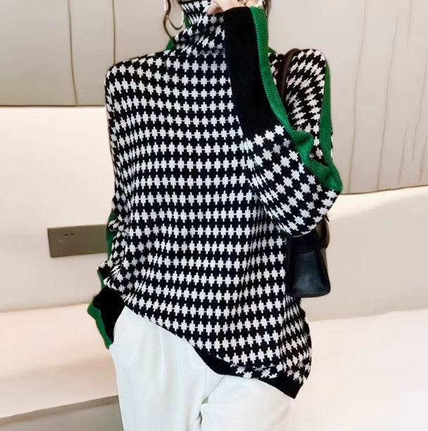 GR | Rollkragenpullover im Farbblockdesign