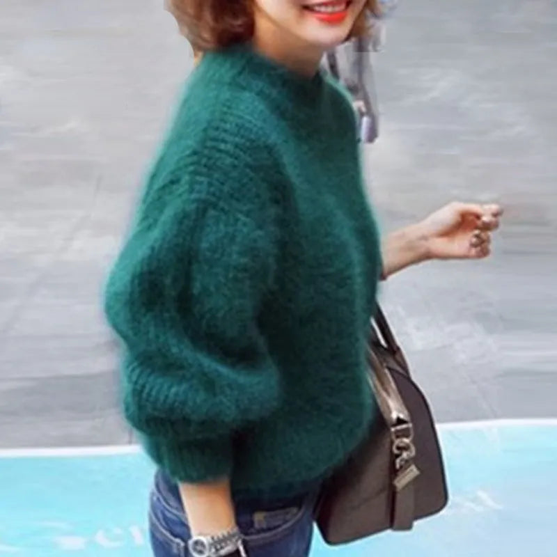 GR | Loosely knitted women's sweater, solid colors