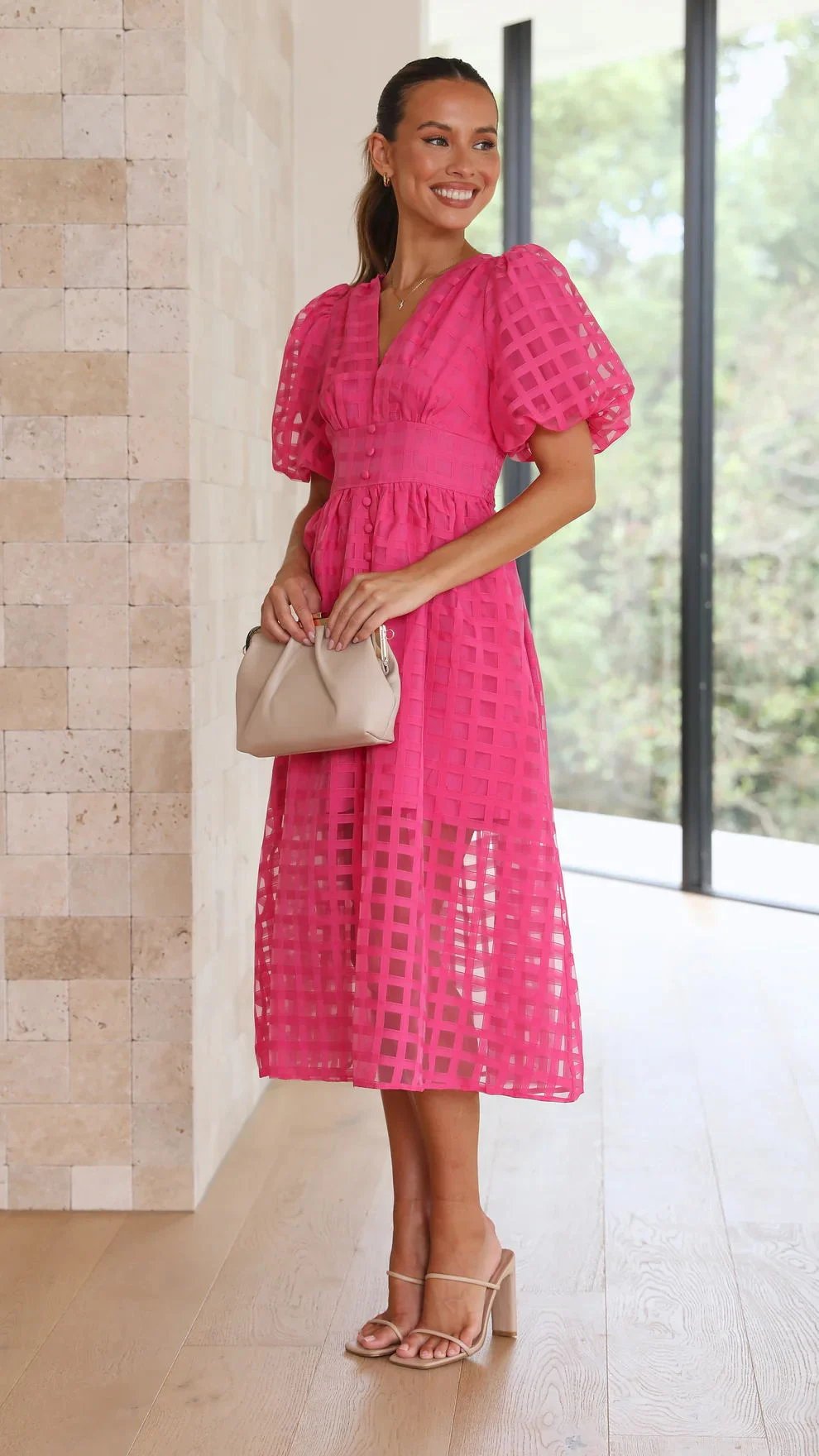 GR | Midikleid mit Puffärmeln