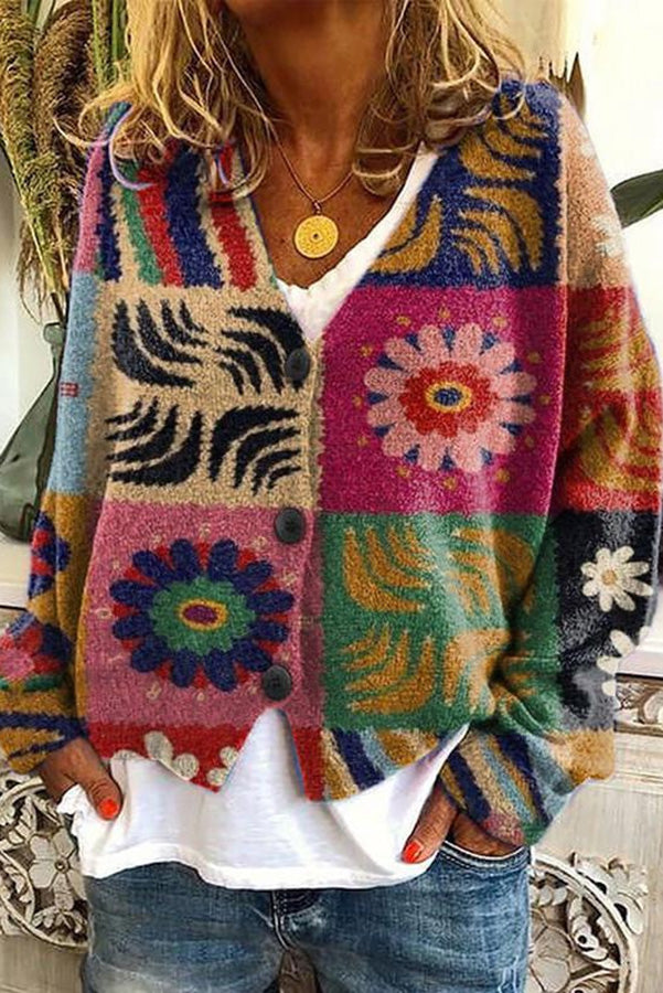 GR | Printed boho vest in vintage style 
