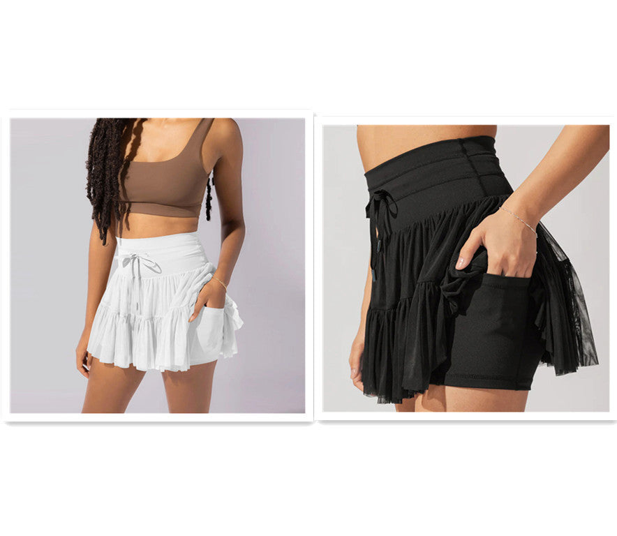 GR | High-waisted mini skirt with safety shorts