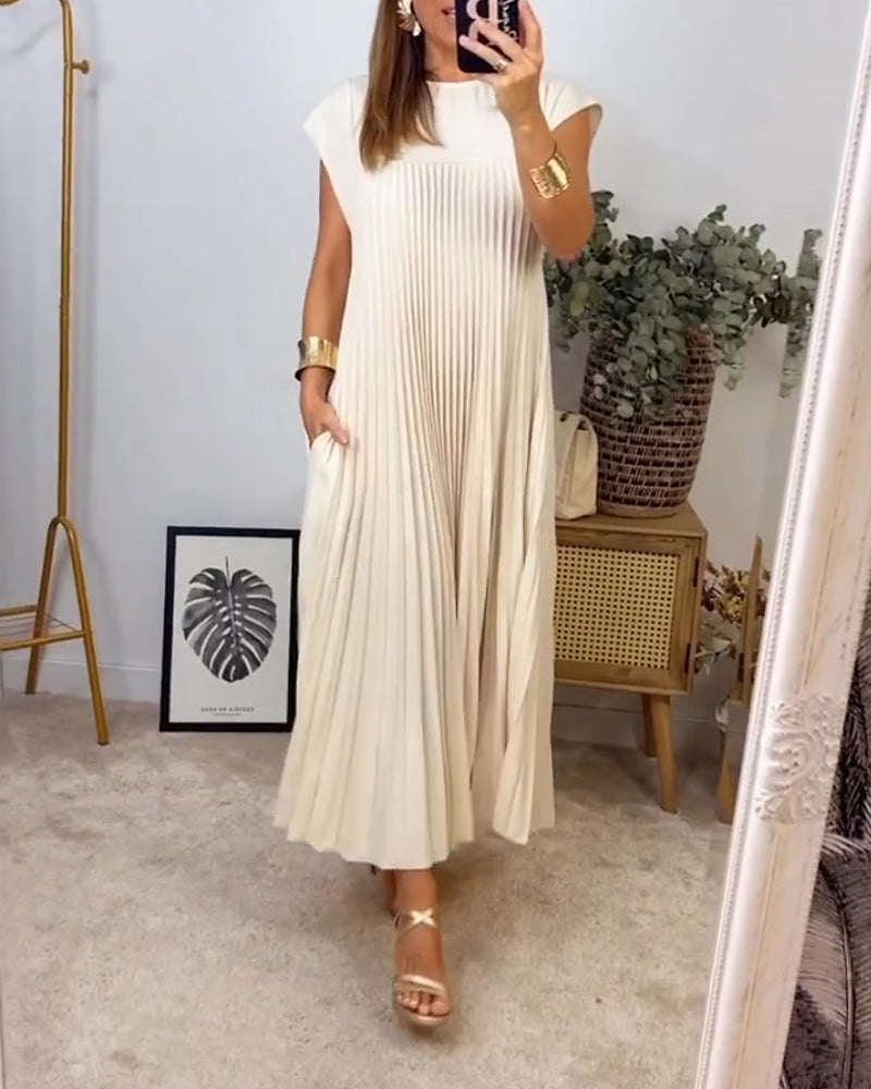 GR | Sleeveless Elegant Pleated Dress