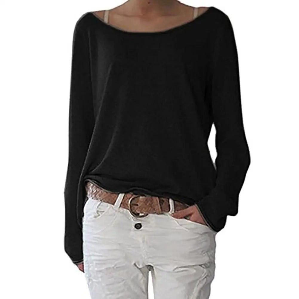 GR | Loosely knitted women's long-sleeved shirt