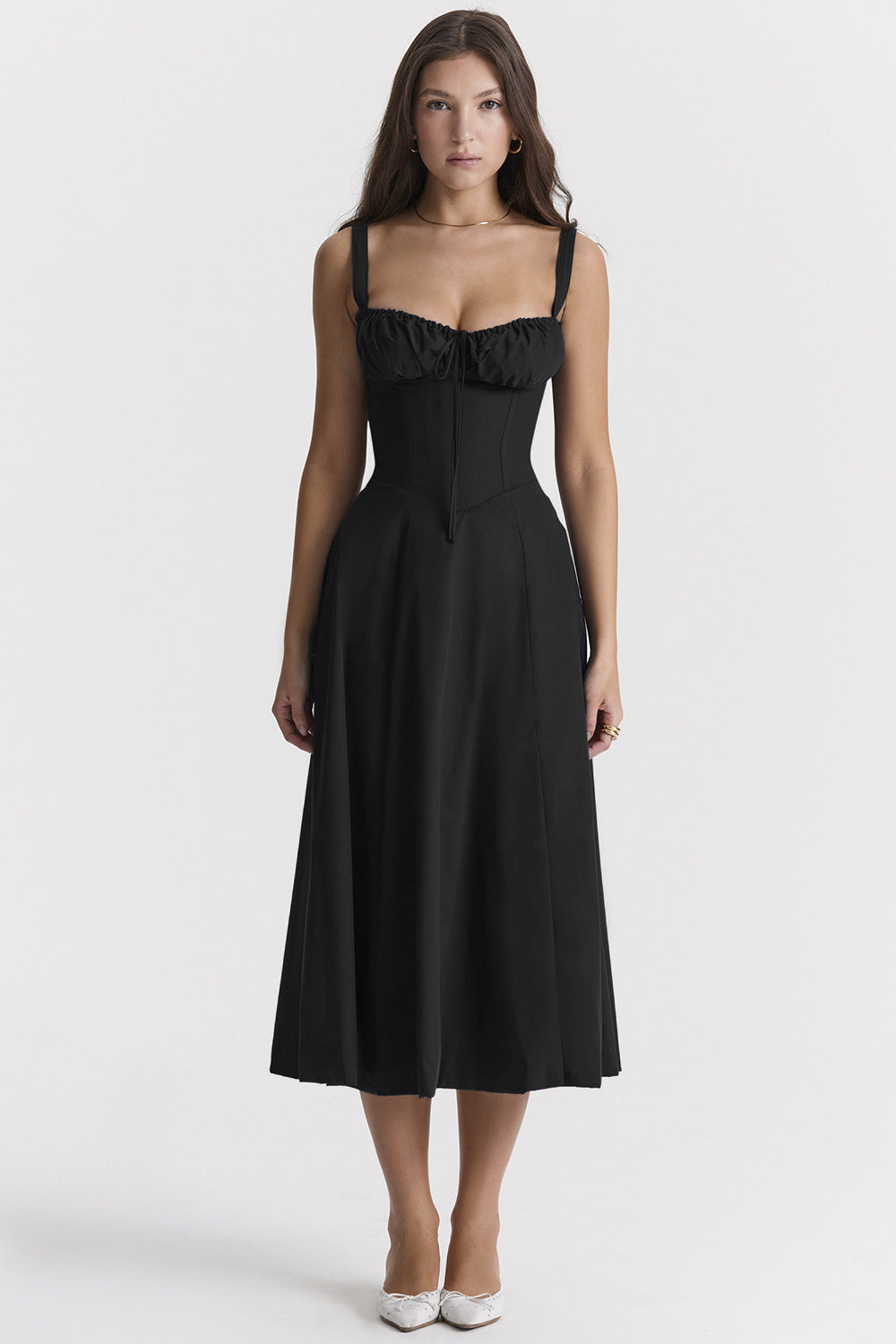 GR cut sundress for women with French flair and seductive hip slit"