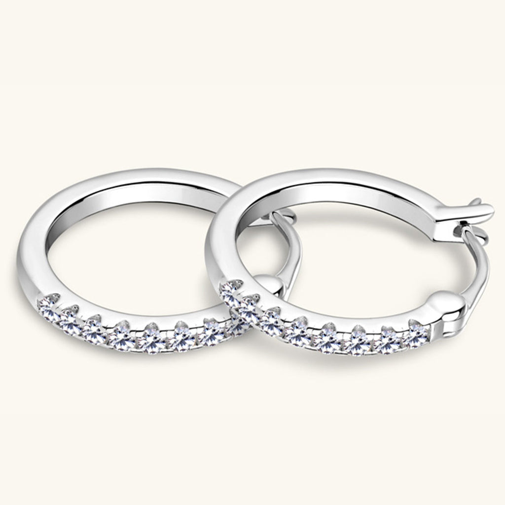 GR | 925 Sterling Silver Moissanite Huggie Earrings
