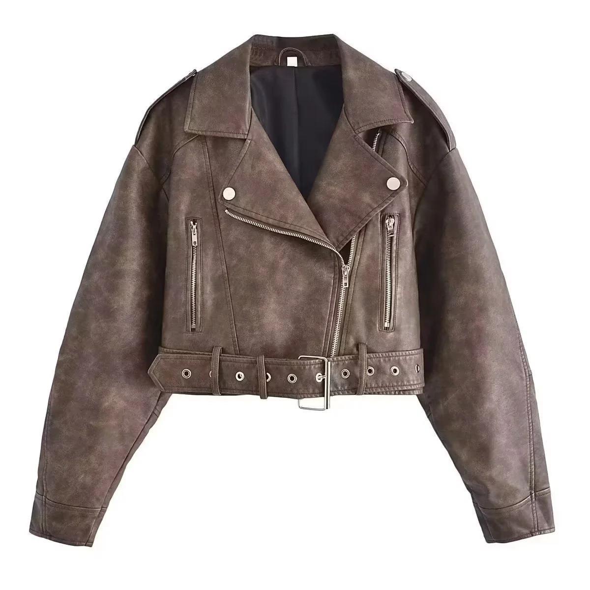 GR | Washable, Gradient Leather Jacket for Women*