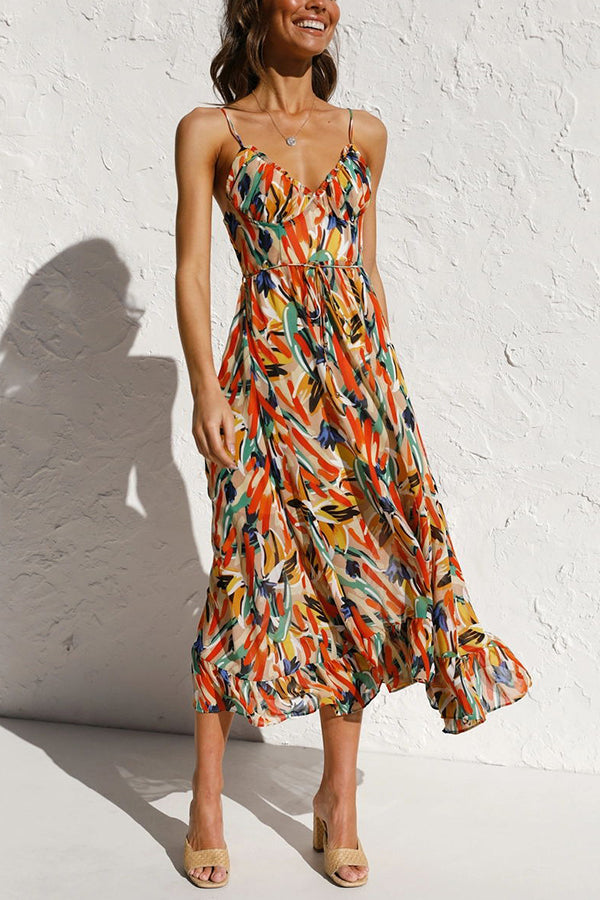 Colorful midi dress