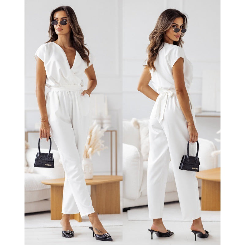 GR One-piece with short sleeves and lacing details for summer