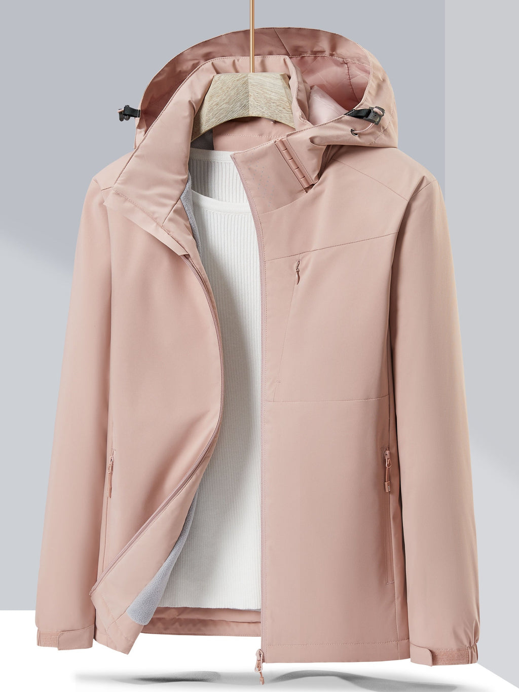 GR Waterproof Fleece Winter Jacket with Hood for Women | Perfect for Outdoor Activities