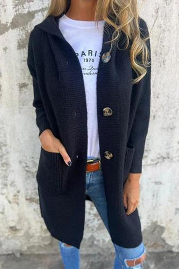 GR | Lässiger Herbst Strickcardigan mit Kapuze für Frauen