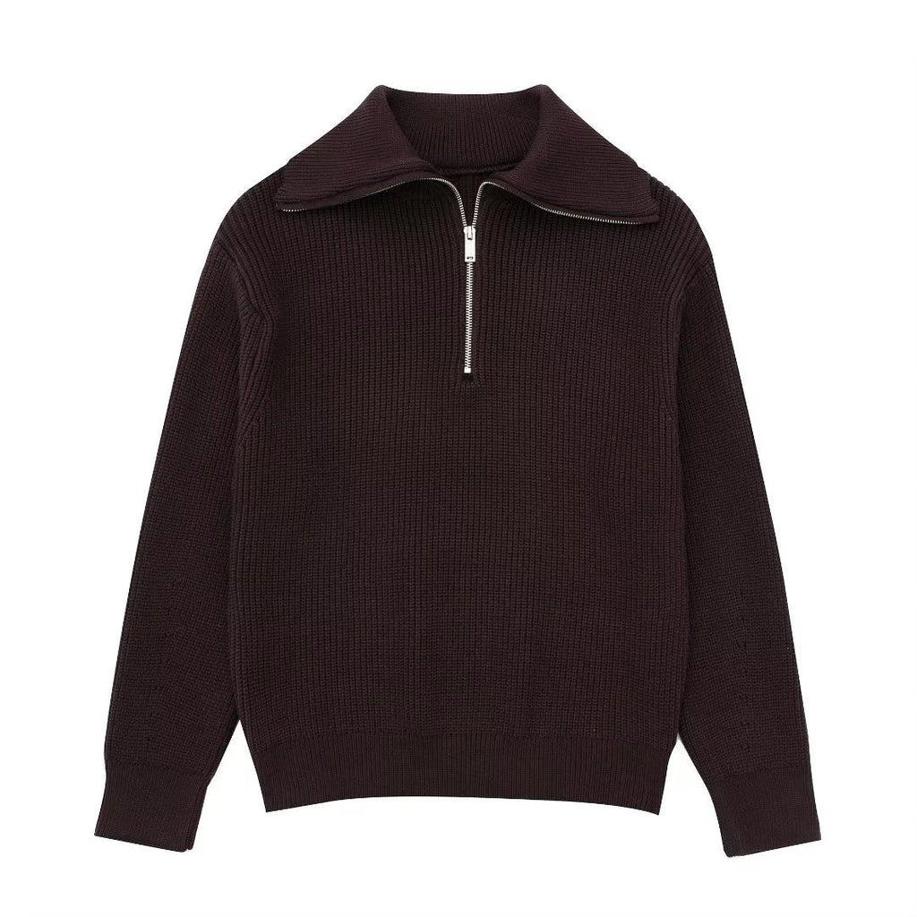 GR | All Match Wool Sweater with Open Collar