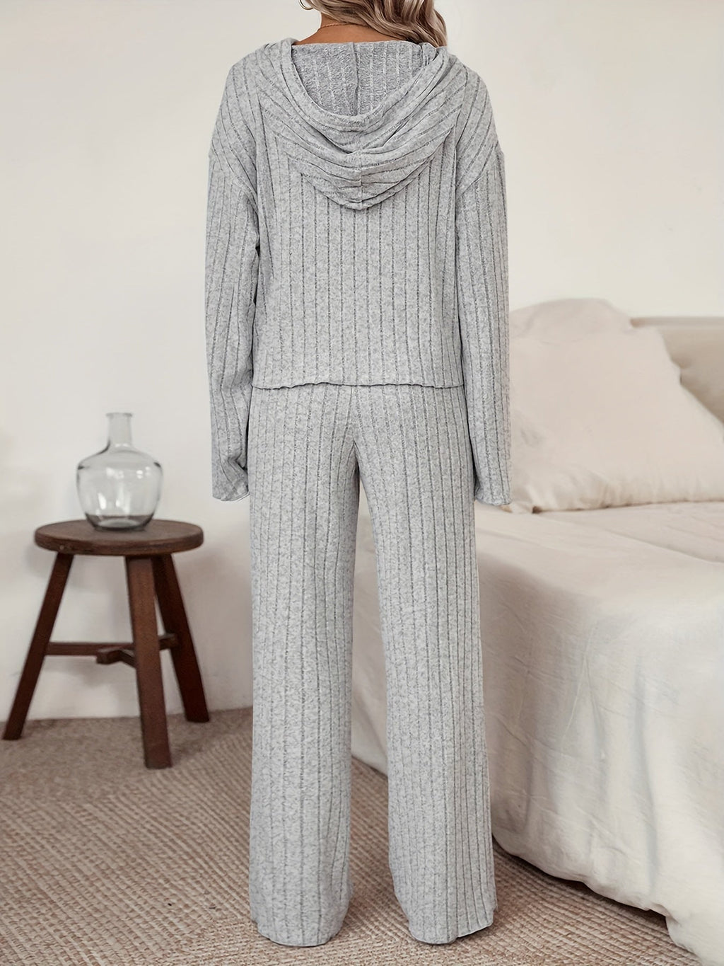 GR  | Damen Freizeit Uni Farbener Kapuzenpullover und