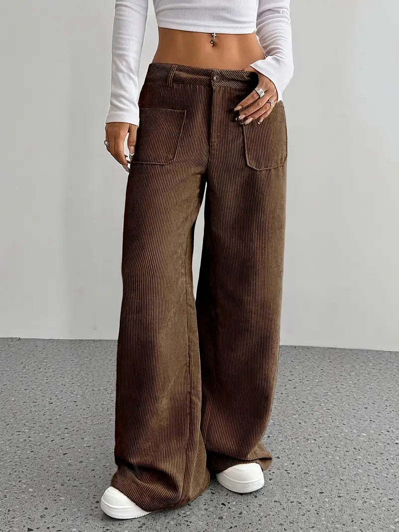 GR | Cordhose Mit Weitem Bein Für Frauen