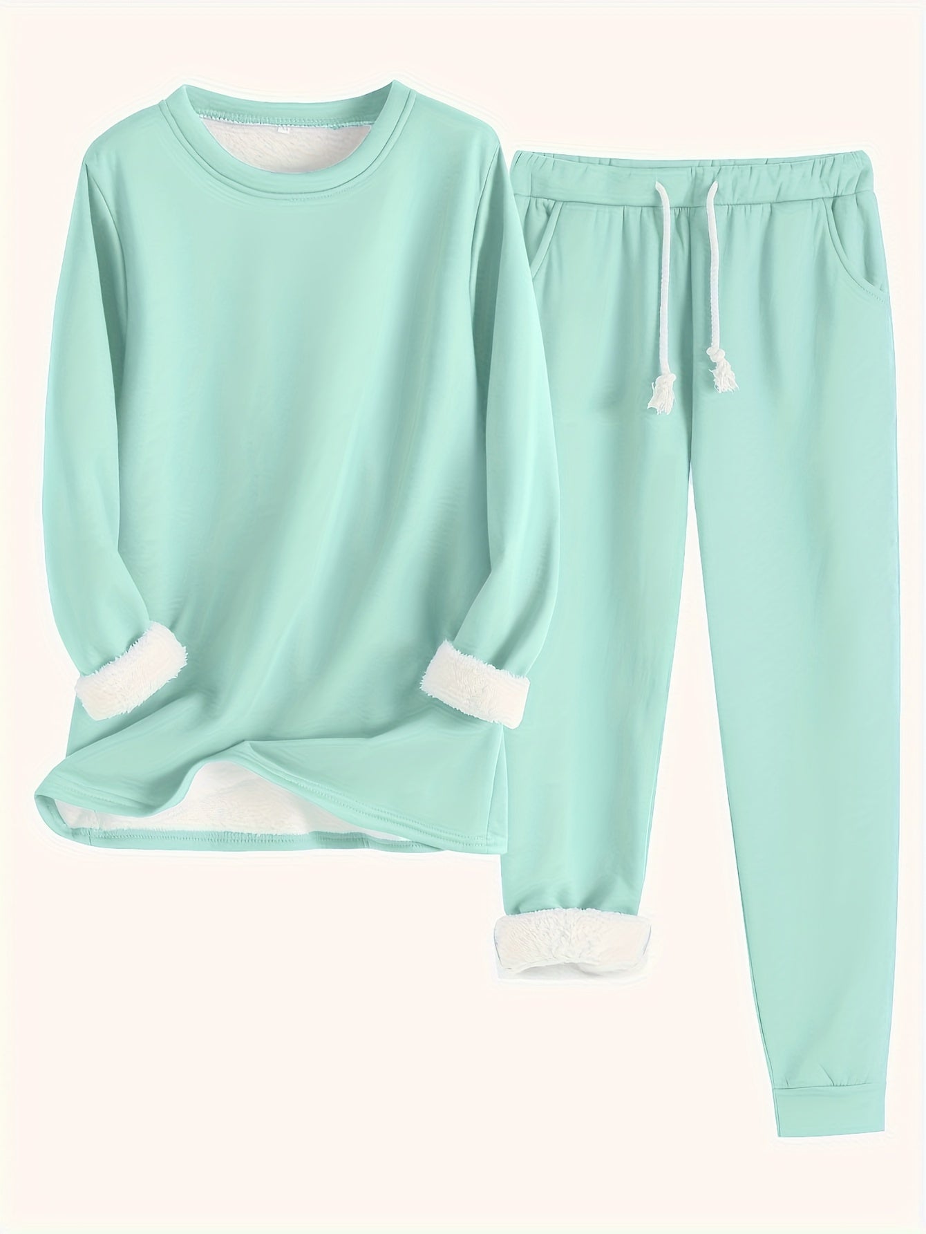 GR | Stylish Winter Casual Thermal Sweatshirt and Jogging Pants Set for Women