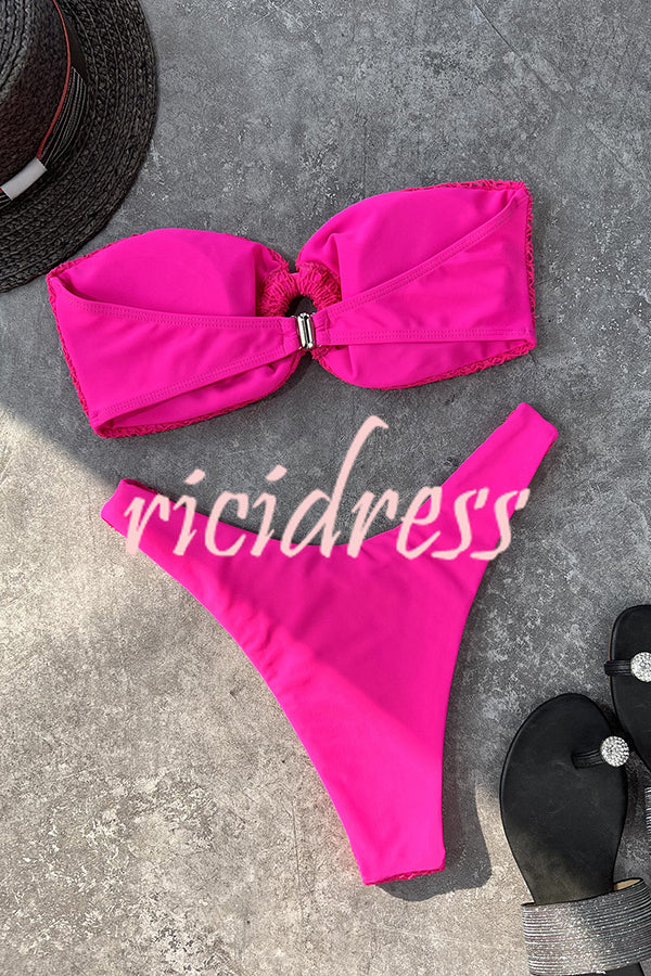 GR bandeau bikini with a ring neckline