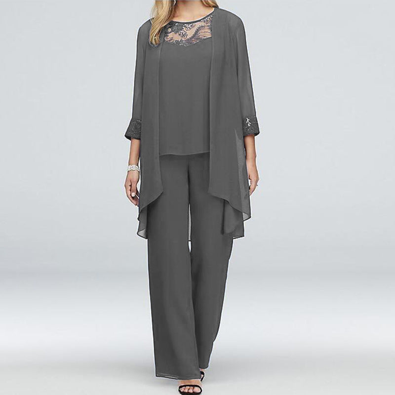 GR | Elegantes Dreiteiliges Strickjacken Set