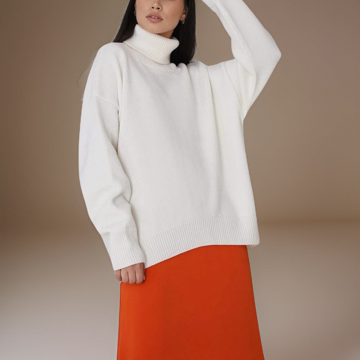 GR | Warmer Oversized Rollkragenpullover Für Den Winter