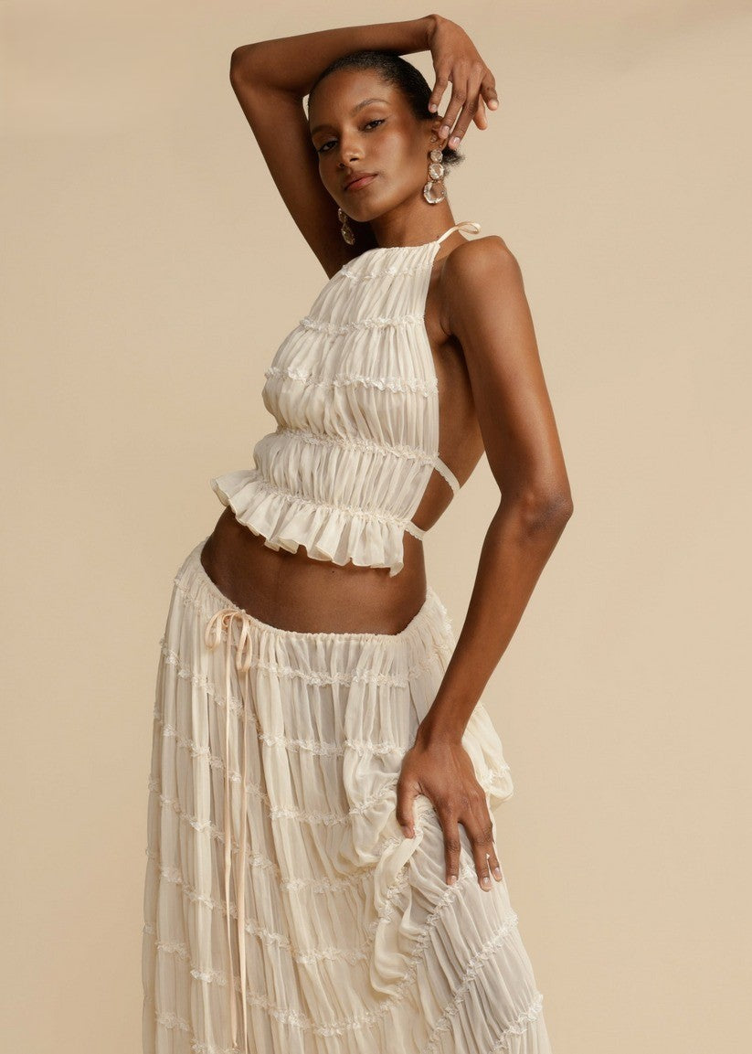 GR | Choker top and skirt set