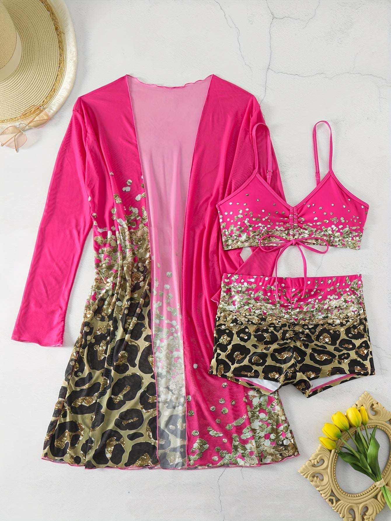 GR | Leopard print bikini set
